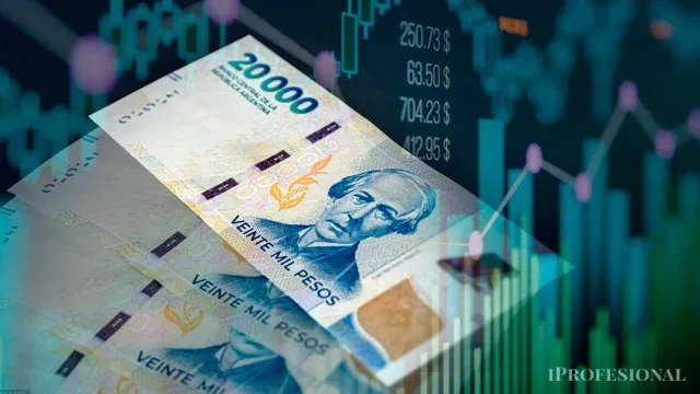 Gráfico de inflación descendente con bonos y acciones en pantalla de inversor