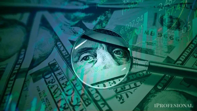 Gráfico de proyección del dólar blue o MEP con flechas hacia fin de año