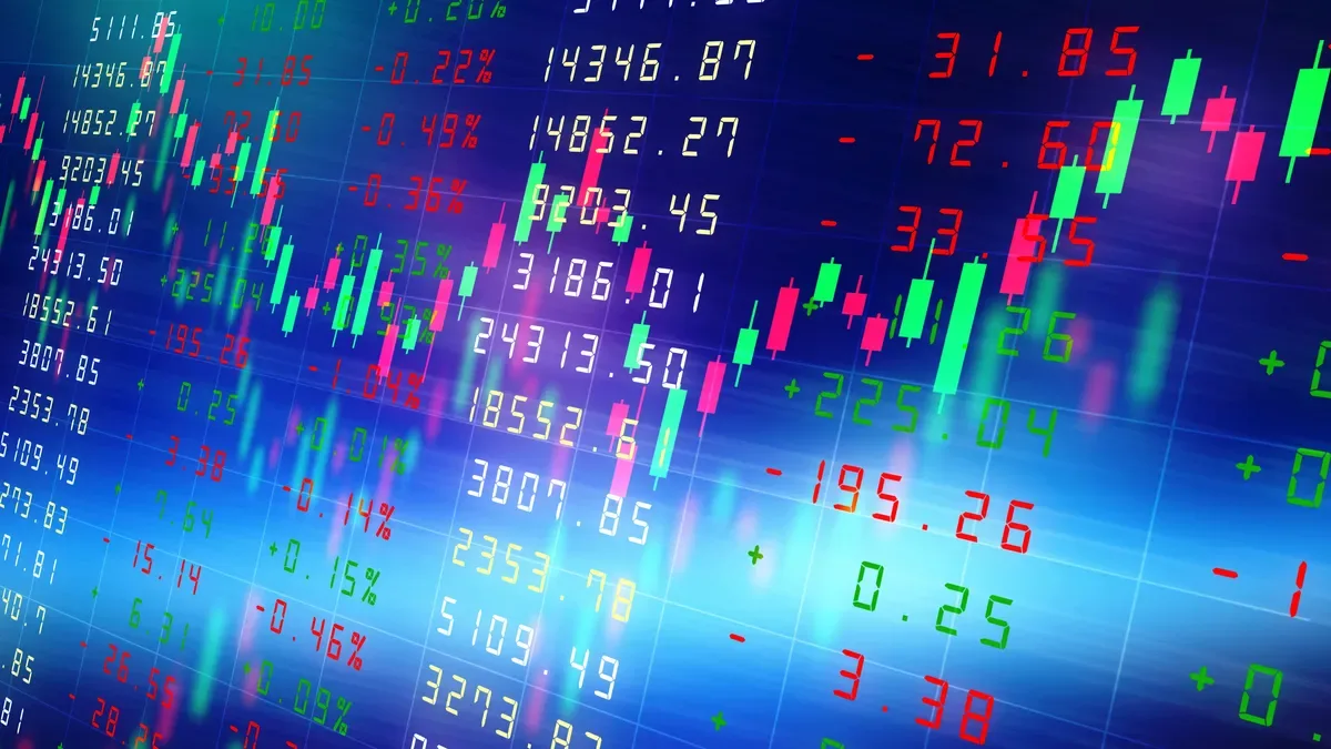 Gráfico del S&P Merval en declive junto a bonos soberanos argentinos en dólares