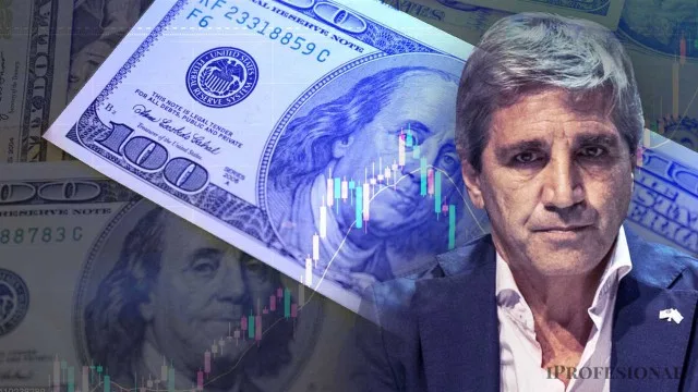 Billetes de dólar y pesos argentinos apilados sobre un gráfico de cotizaciones